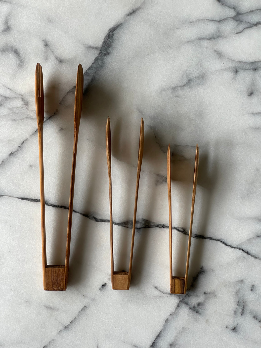 01 Teakwood Salad Servers I Petit