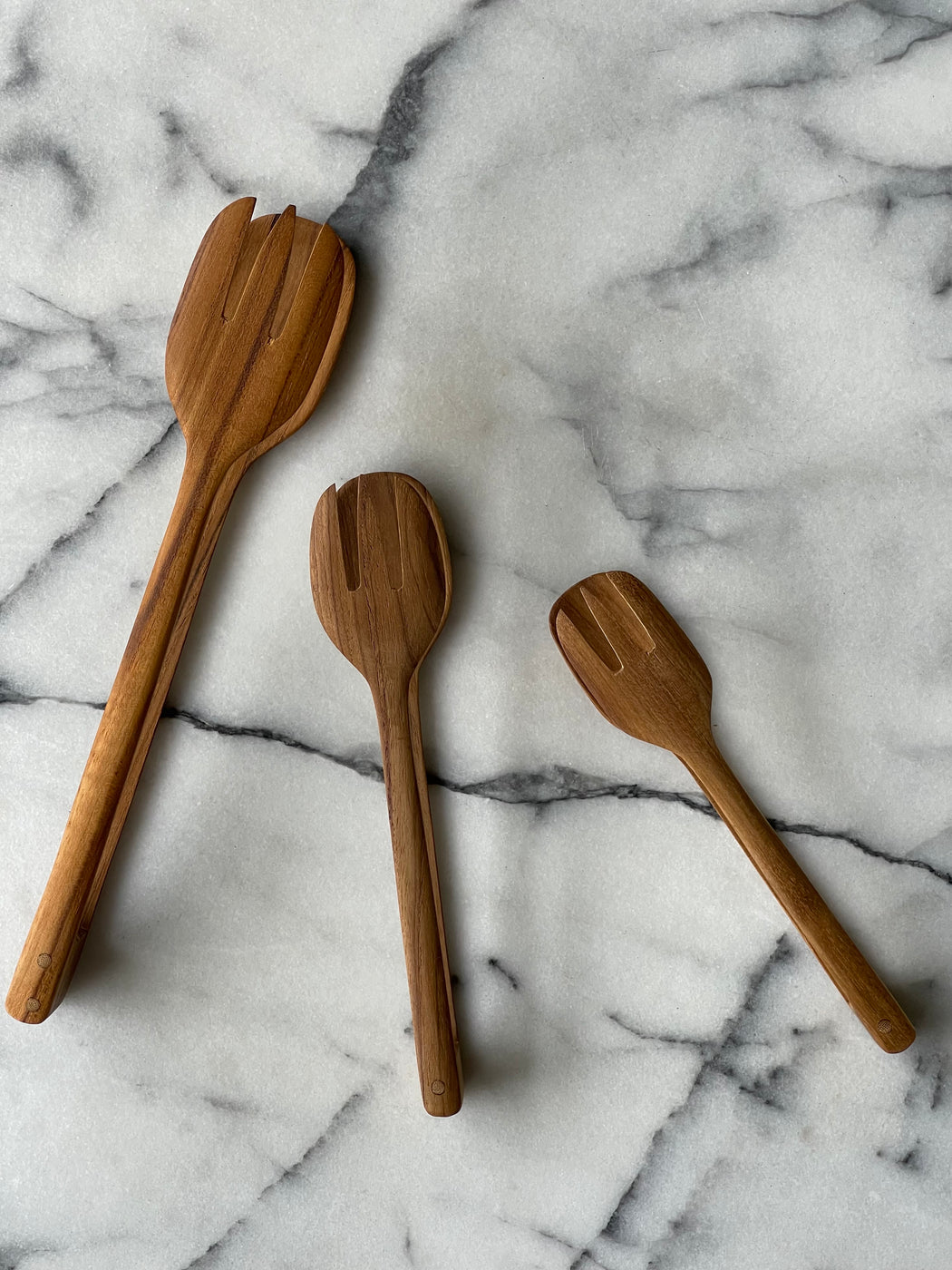 01 Teakwood Salad Servers I Petit